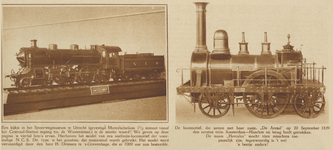 872378 Collage van 2 foto's betreffende de collectie van het Nederlands Spoorwegmuseum, gevestigd in het ATO-gebouw ...